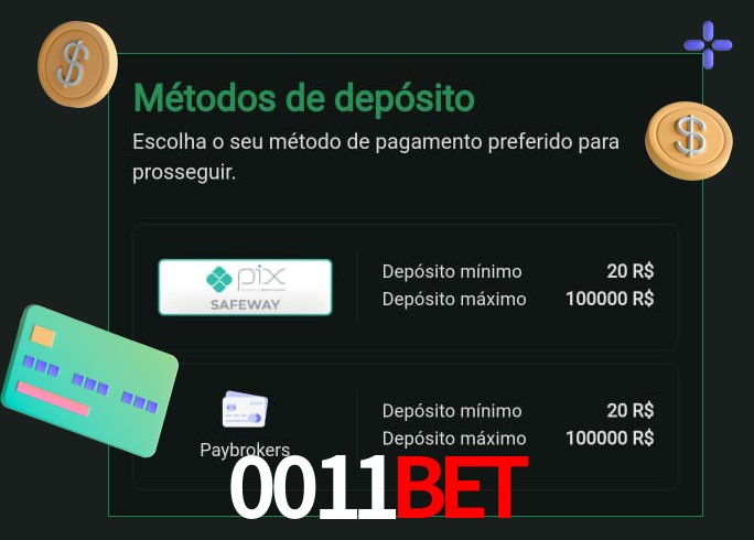 O cassino 0011Bet oferece uma grande variedade de métodos de pagamento